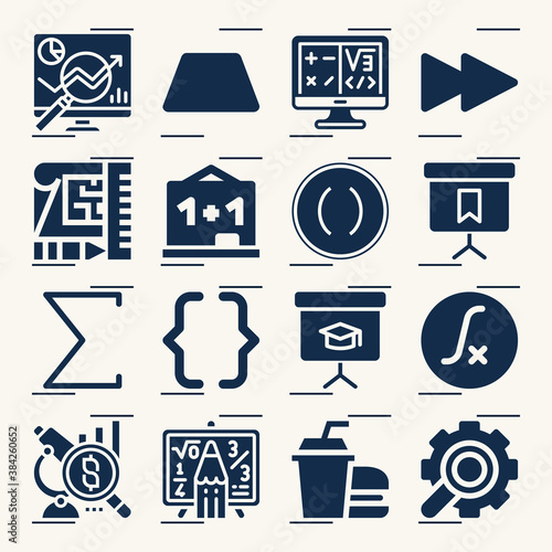 Simple set of fourier related filled icons.