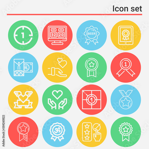 16 pack of points  lineal web icons set