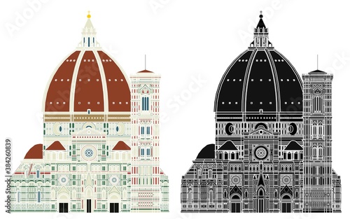Santa maria del fiore, Italy. Without outline.