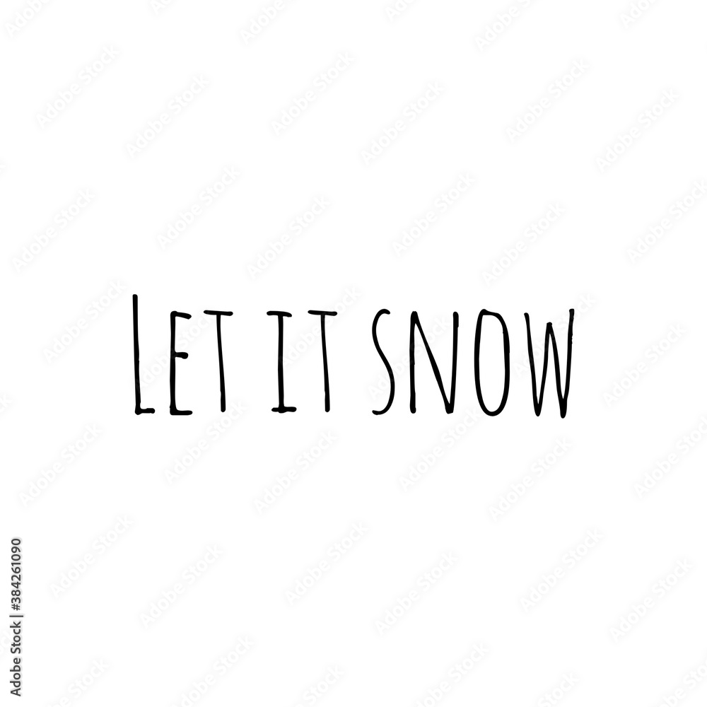 Winter word quote illustration sign for design development/to print