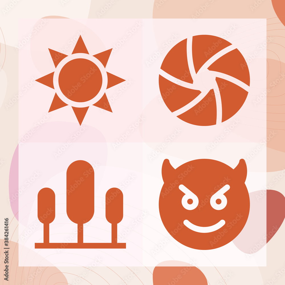 Simple set of rays related filled icons