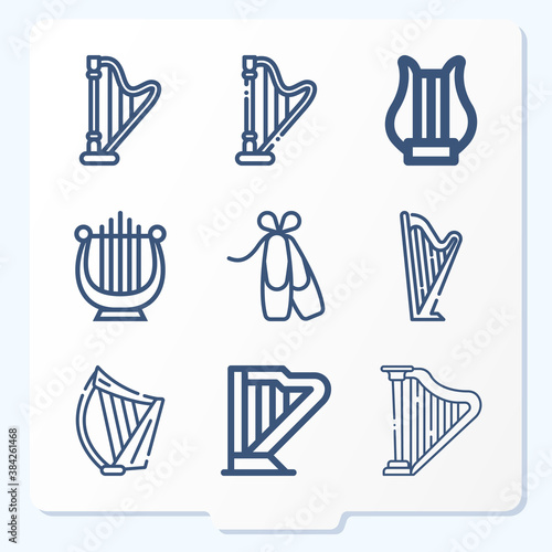 Simple set of 9 icons related to authoritative
