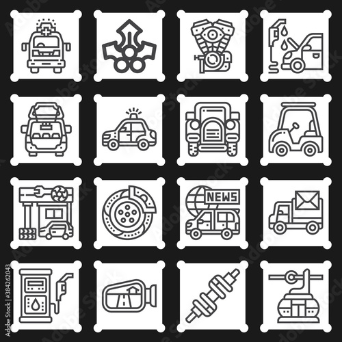 16 pack of carolina  lineal web icons set