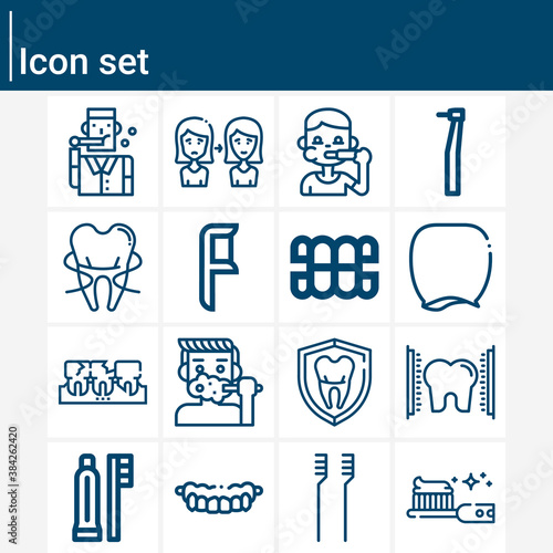 Simple set of maxillary related lineal icons.