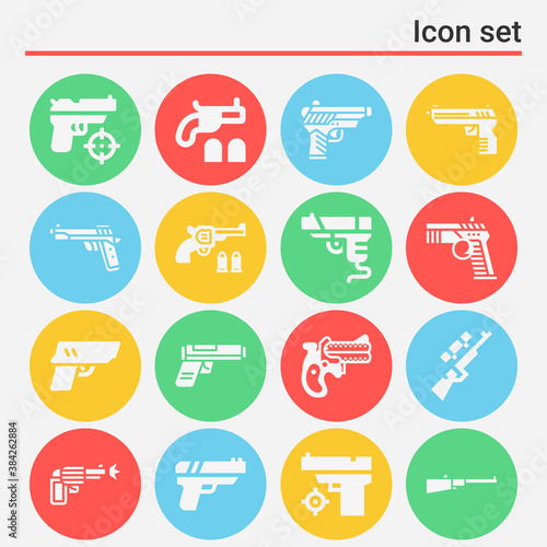 16 pack of hired  filled web icons set