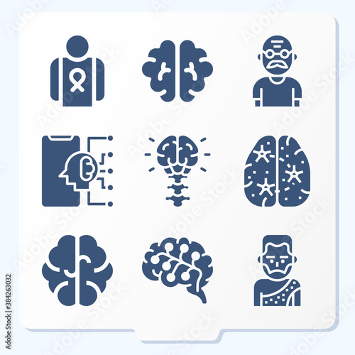 Simple set of 9 icons related to older