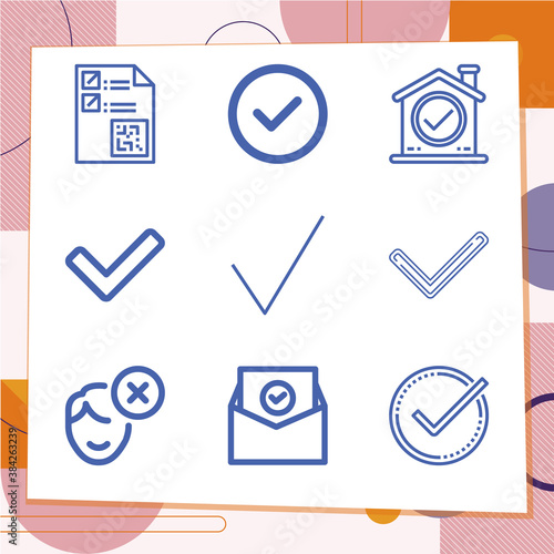 Simple set of 9 icons related to deny