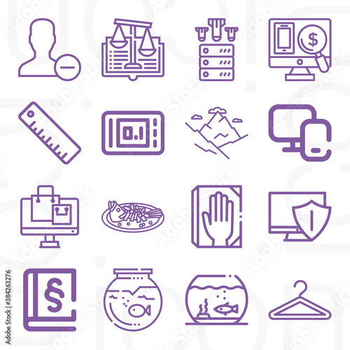 16 pack of scale  lineal web icons set
