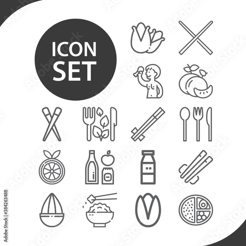 Simple set of foods related lineal icons.