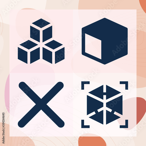 Simple set of multiply related filled icons