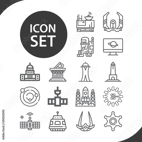 Simple set of washington related lineal icons.