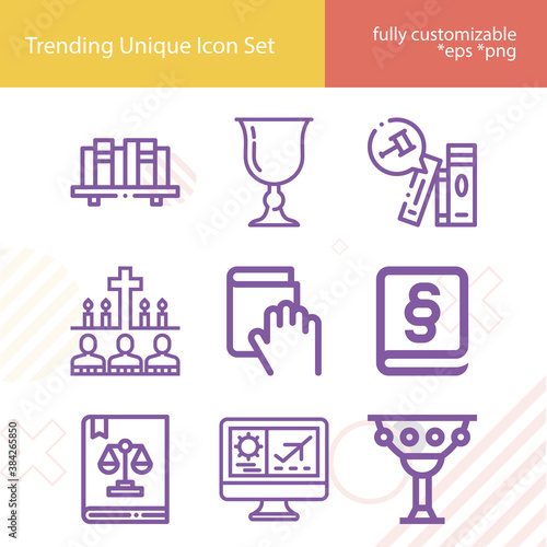 Simple set of exodus related lineal icons.