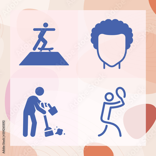 Simple set of fairly related filled icons
