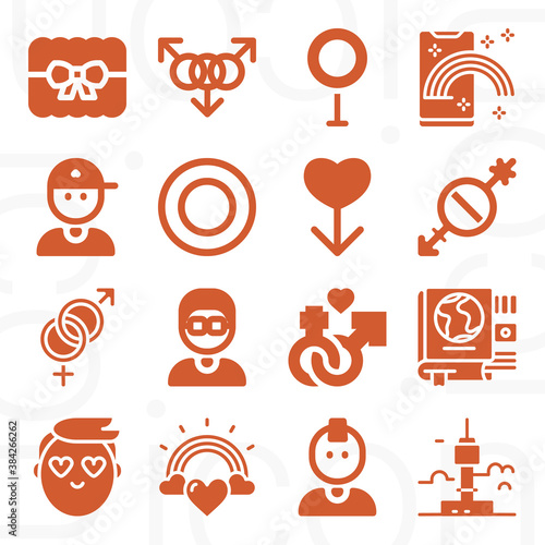 16 pack of grammatical  filled web icons set