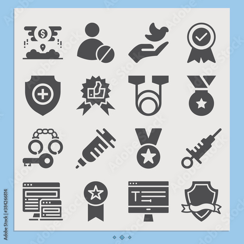 Simple set of immunity related filled icons.