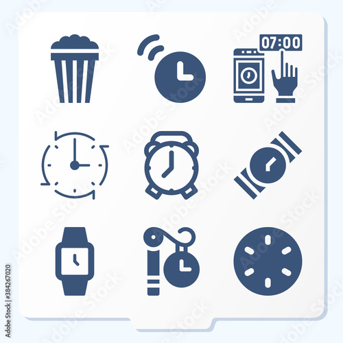 Simple set of 9 icons related to movies