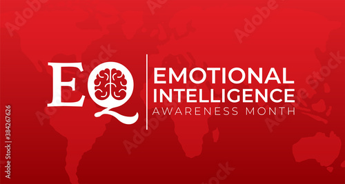 Red EQ Emotional Intelligence Background Illustration