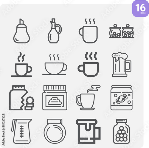 Simple set of shake up related lineal icons.