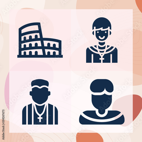 Simple set of pope related filled icons