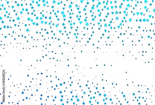 Light BLUE vector texture with playing cards.