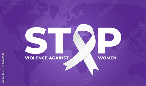 Stop Violence Against Women Purple Illustration