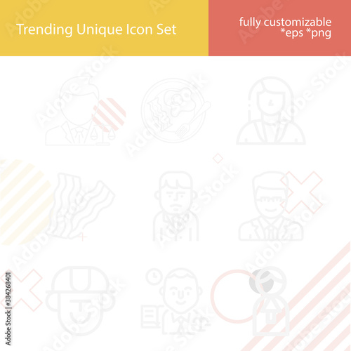 Simple set of statesman related lineal icons.