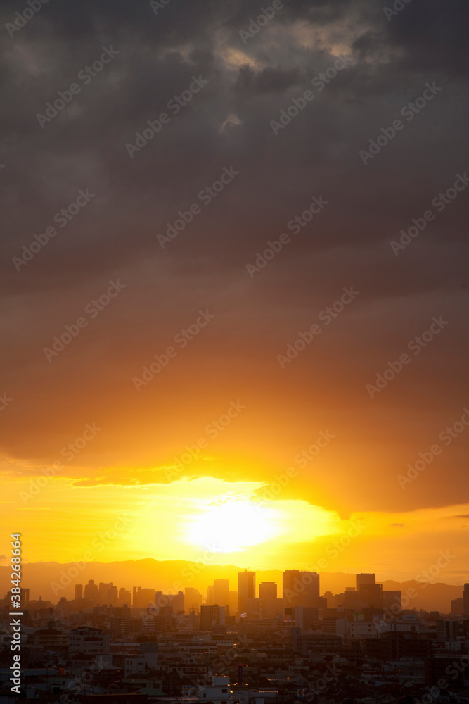 Fototapeta premium 夕景の大阪ビジネスパーク