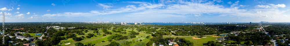 Aerial photo Miami Shores Florida panorama beautiful vibrant day