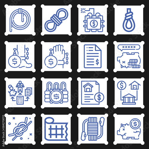 16 pack of bondage  lineal web icons set