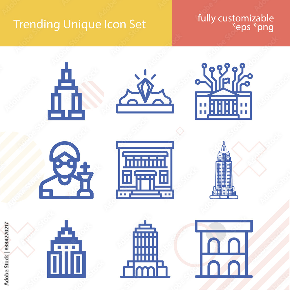 Simple set of empire related lineal icons. Simple set of empire related lineal icons.