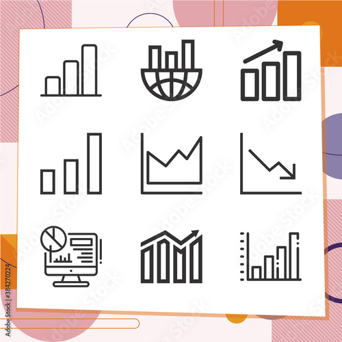 Simple set of 9 icons related to rewarding