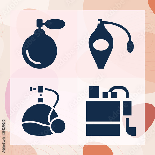 Simple set of rose water related filled icons