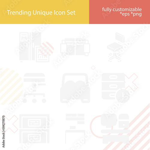 Simple set of foster home related filled icons.