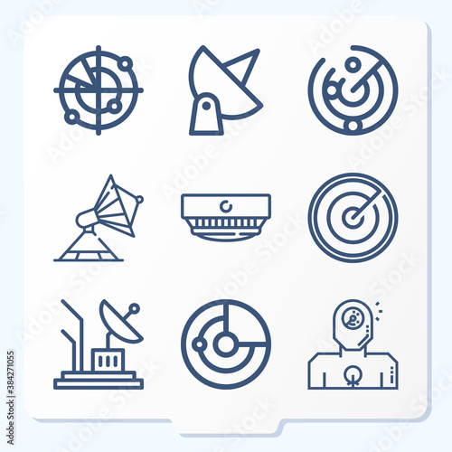 Simple set of 9 icons related to detection