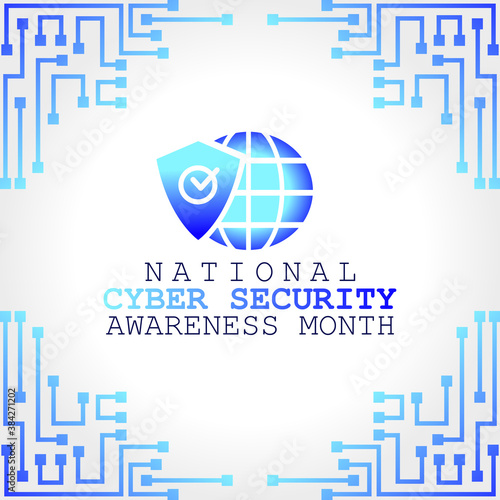 Vector graphic of national cyber security awareness month good for national cyber security awareness month celebration. flat design. flyer design.flat illustration.