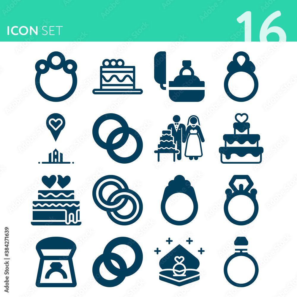 Simple set of 16 icons related to ceremonial occasion Simple set of 16 icons related to ceremonial occasion