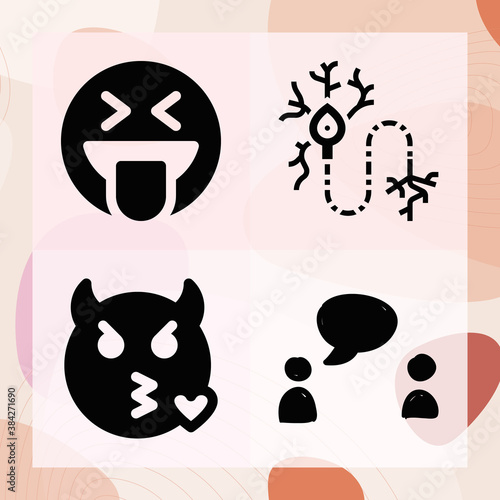 Simple set of cheek related filled icons