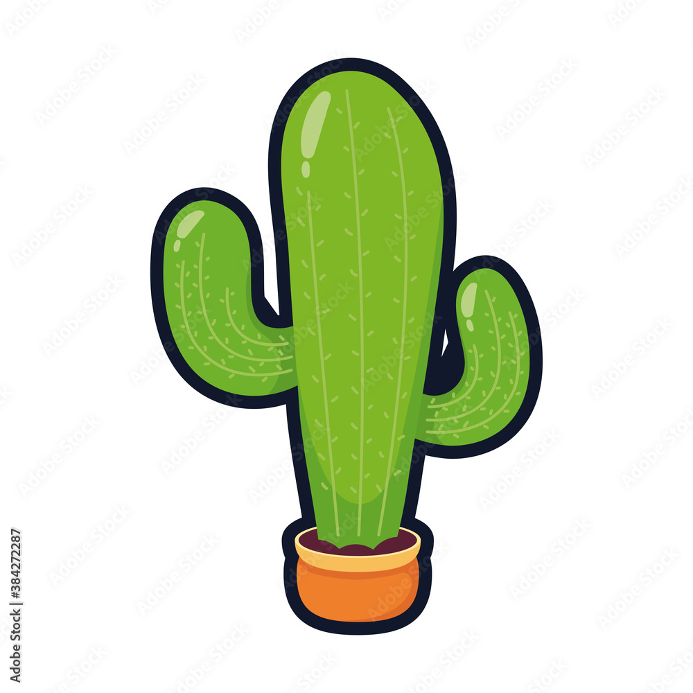 cactus mexican plant in ceramic pot flat style cactus mexican plant in ceramic pot flat style