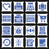 16 pack of bags  filled web icons set