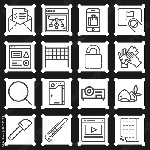 Photos 16 pack of web  lineal web icons set