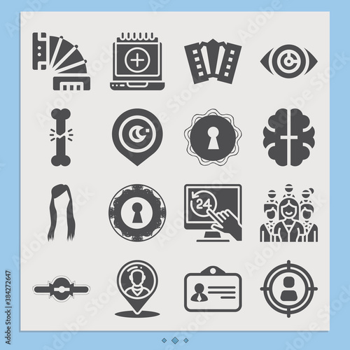 Simple set of citation related filled icons. © Nana