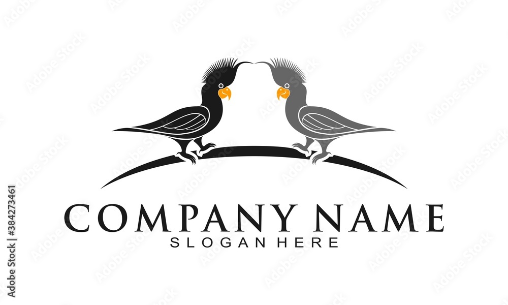 Obraz premium Two old brother bird logo vector