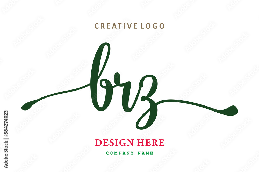 Obraz premium pharmacy logo composition of the letter BRZ is simple, easy to understand and authoritative