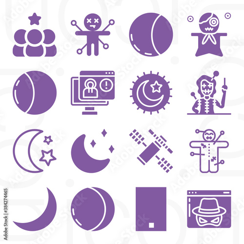 16 pack of solar day  filled web icons set