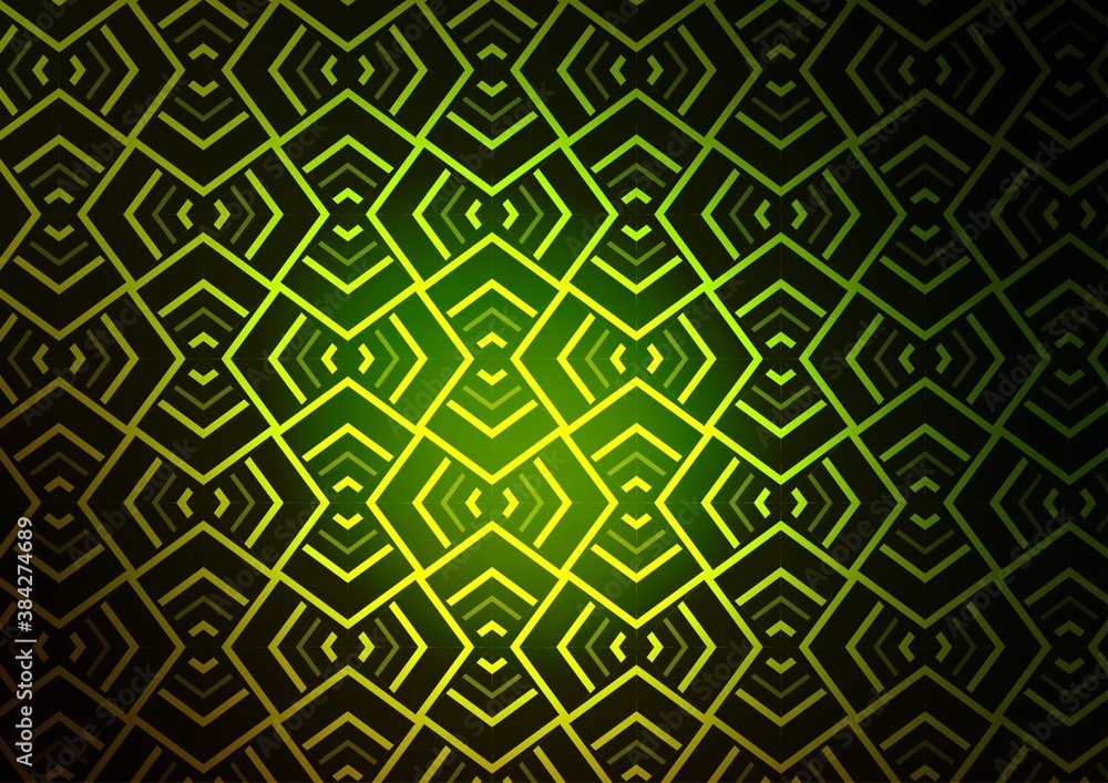 Dark Green, Yellow vector pattern with narrow lines.