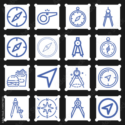 16 pack of capability  lineal web icons set