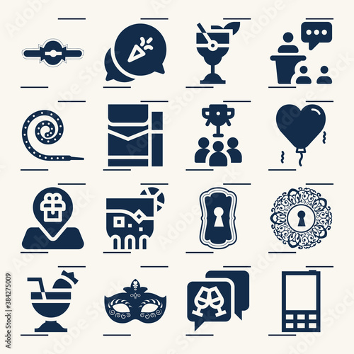 Simple set of coalition related filled icons.