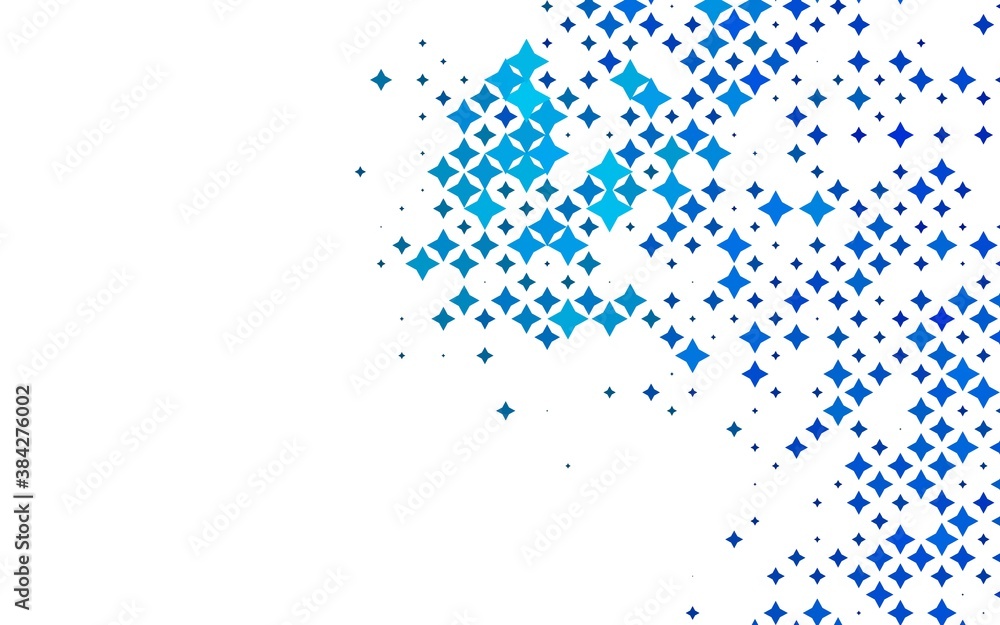 Light BLUE vector pattern with christmas stars. Light BLUE vector pattern with christmas stars.