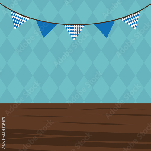 oktoberfest background with banner pennant vector design