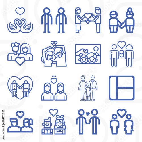 16 pack of separated  lineal web icons set